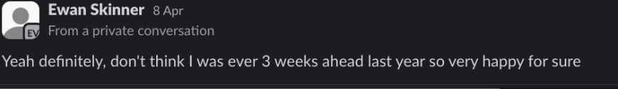 Three weeks booked ahead