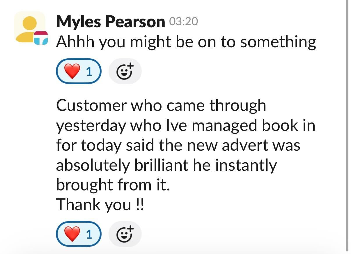 New enquiry booked in the same day