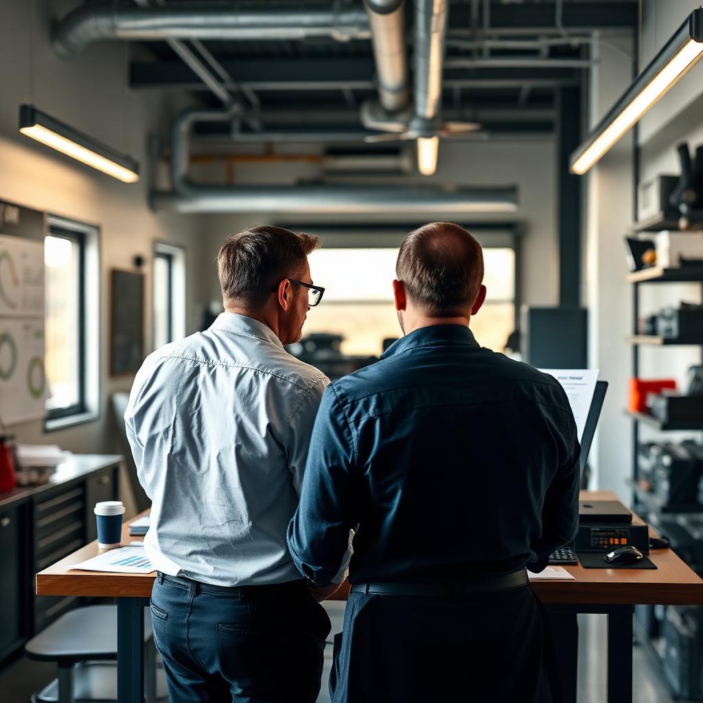 Automotive marketing consultant discussing ROI performance